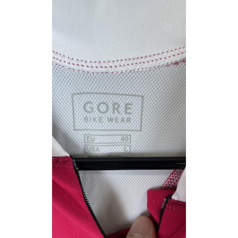 Gore Bike Wear Cycling Jersey Womens Large Pink‎ White 1/4 Zip Short Sleeve Bike - Picture 3 of 7